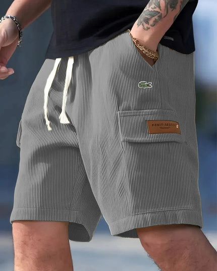 Men’s Loose Striped Casual All-Match Shorts Gray Shorts