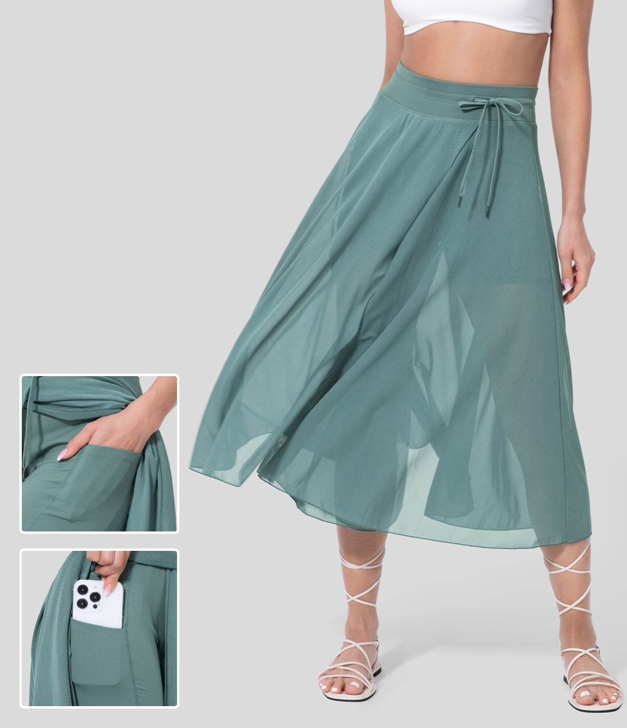 Livan | High Waisted 2-in-1 Skirt turquoise Skirts - woman - mid