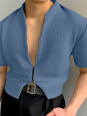 RIVET TEXTURED JACKET Blue