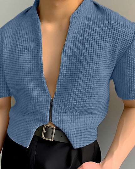 RIVET TEXTURED JACKET Blue