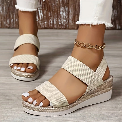 Wedge Heel Sandals Beige Sandals