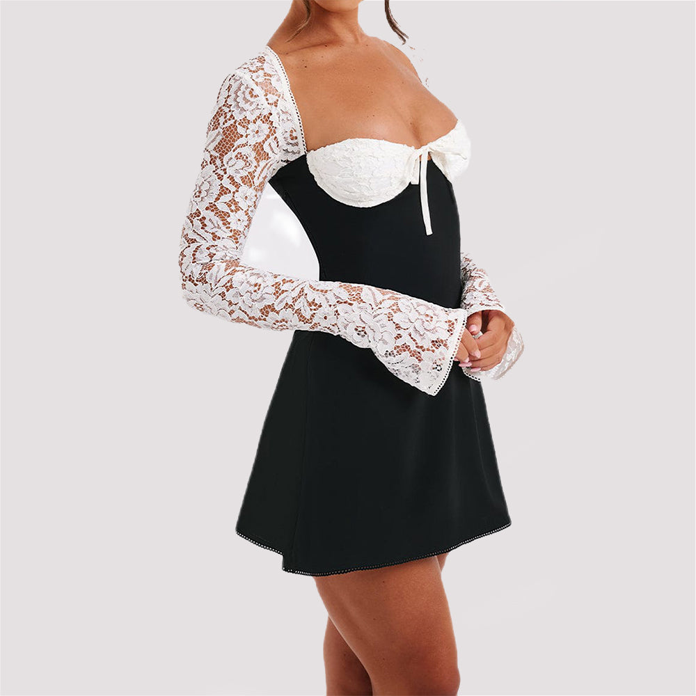 Sexy Lace Corset Backless Mini Dress Dresses