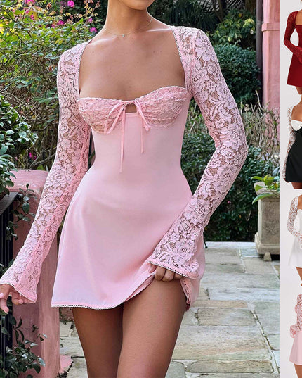 Sexy Lace Corset Backless Mini Dress Dresses