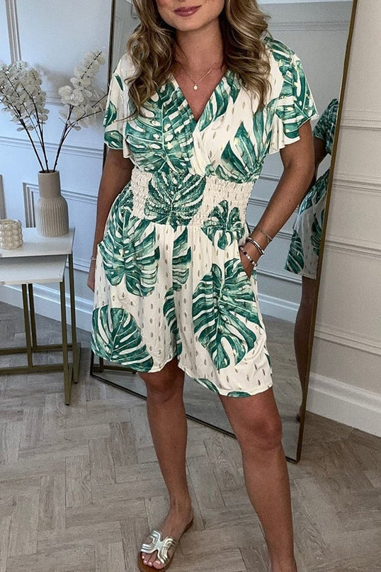 Blooming Belle | Floral Summer Jumpsuit Cream Jumpsuit