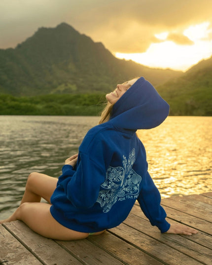 "Hawaii Hibiscus" Hoodie in Oceanic