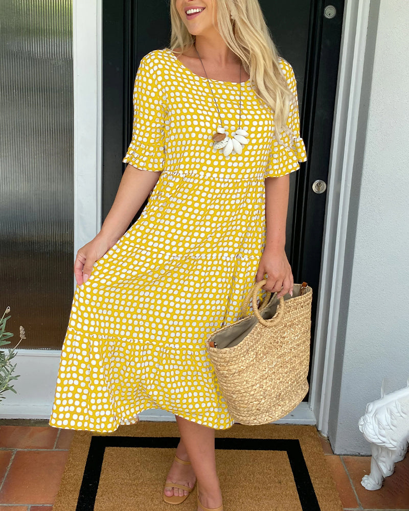 Alexia - Round neck Midi Dress Dresses