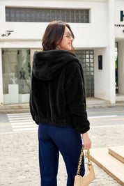 Women's Hooded Faux Fur Jacket Faux Fur Jacket