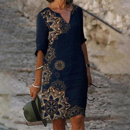 Flora™ - Charming floral linen dress for women 02 Dress