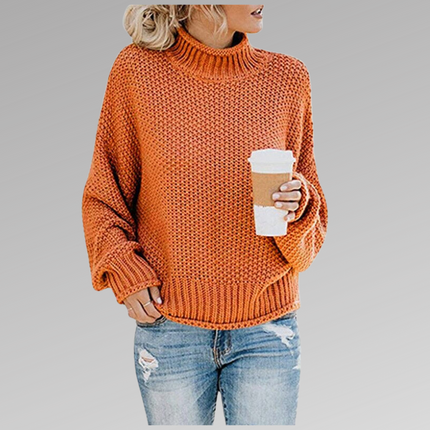 Lea - Lovely Knitted Sweater Orange Pullover/Sweater