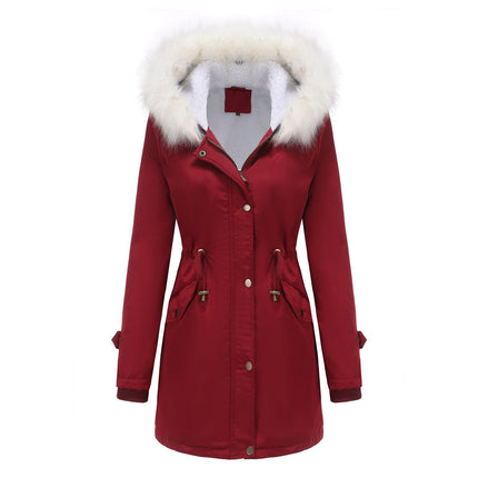 Women's Premium Winter Parka Coat Wine red Winter Parka Coat