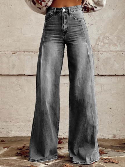 Women's Classic Fade Print Casual Wide Leg Pants Grey Wide-leg pants