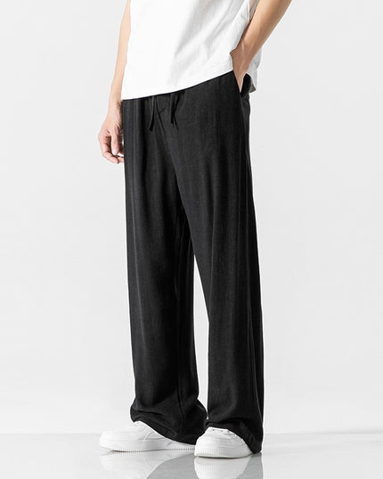 Men's Summer Linen Pants Black Trousers