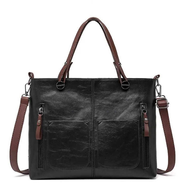 Aria | Leather Shoulder Bag Black Handbags