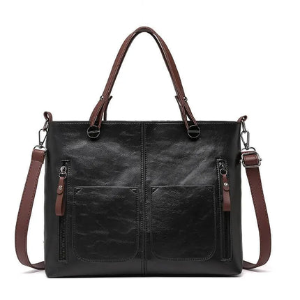 Aria | Leather Shoulder Bag Black Handbags