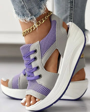 Mila™ - Stylish Orthopedic Sandals Contrast Panels Purple