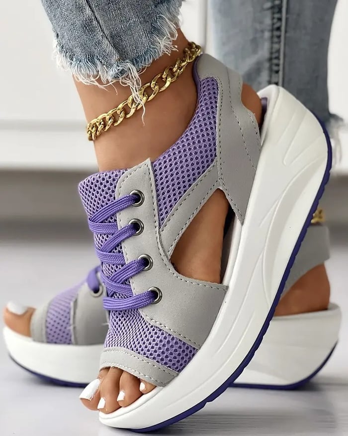 Mila™ - Stylish Orthopedic Sandals Contrast Panels Purple