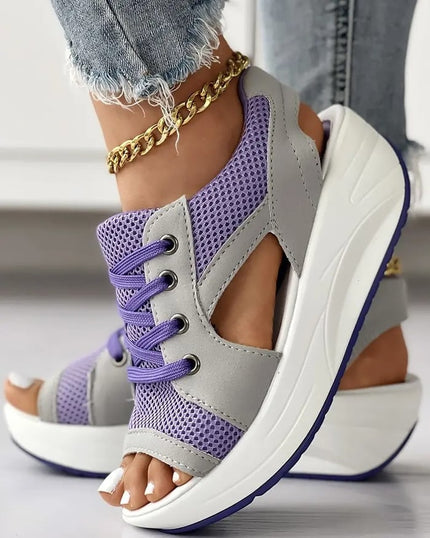 Mila™ - Stylish Orthopedic Sandals Contrast Panels Purple