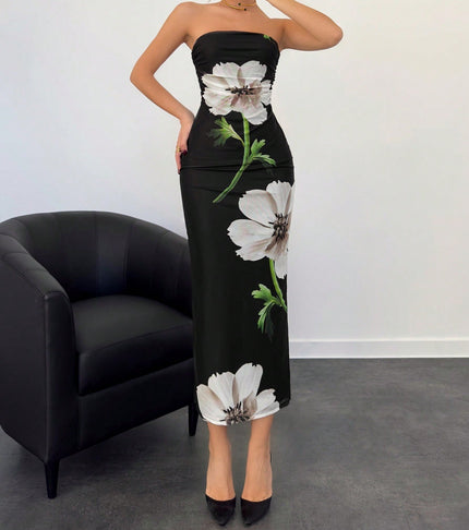 Women's Slim-Fit Floral Print Dress 8Color Dress