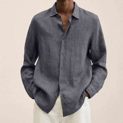 Men's Elegant Linen Shirt Gray Shirts