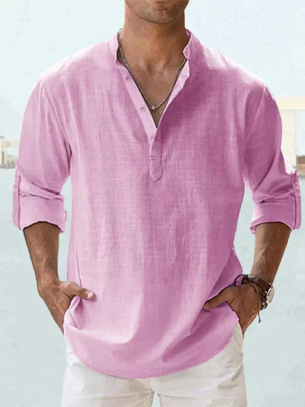 Men's Classic Linen Shirt Light purple Shirts