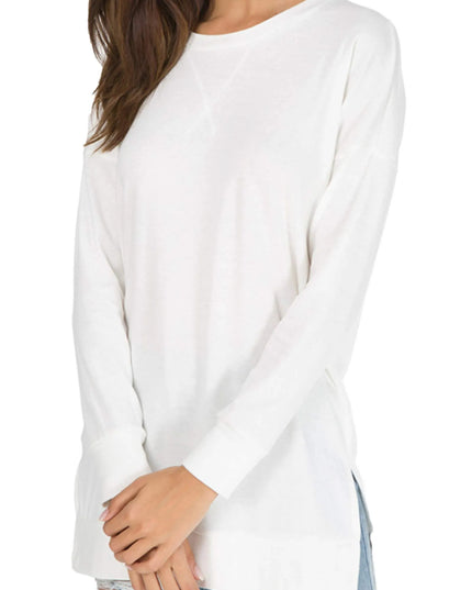 Long Sleeve Side Slit Comfort Top Sweaters