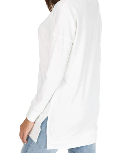 Long Sleeve Side Slit Comfort Top Sweaters