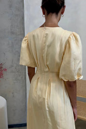 Grecia | Vintage Puff-Sleeve Maxi Dress Dresses