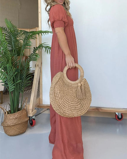 Wyn™ | Feminine Flair Smocked Jumpsuit Jumpsuit