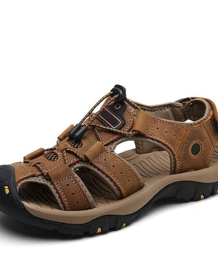 Outdoor Hook-Loop Adventure Sandals Light Brown Sandals