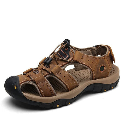 Outdoor Hook-Loop Adventure Sandals Light Brown Sandals