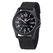 Men's Military-Style Rugged Watch with Illuminated Dial Black Men Fashion