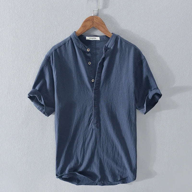 Eli™ | Men's Casual Summer Shirt Navy Blue