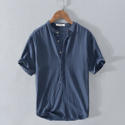 Eli™ | Men's Casual Summer Shirt Navy Blue