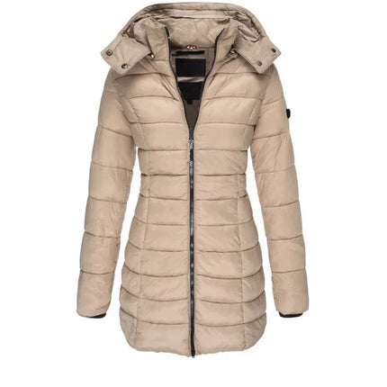 Arella™ | Long Padded Puff Jacket Khaki Jackets