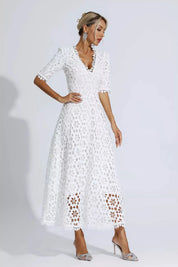 Savannah™ | White Cutout Maxi Dress M Dresses