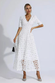 Savannah™ | White Cutout Maxi Dress L Dresses