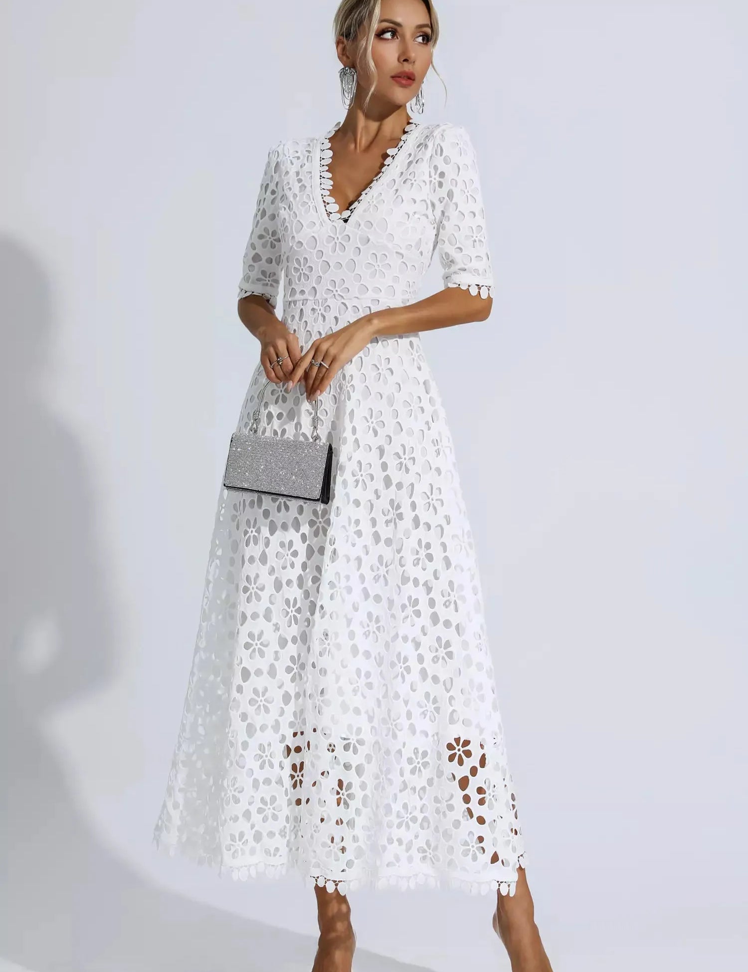 Savannah™ | White Cutout Maxi Dress Dresses