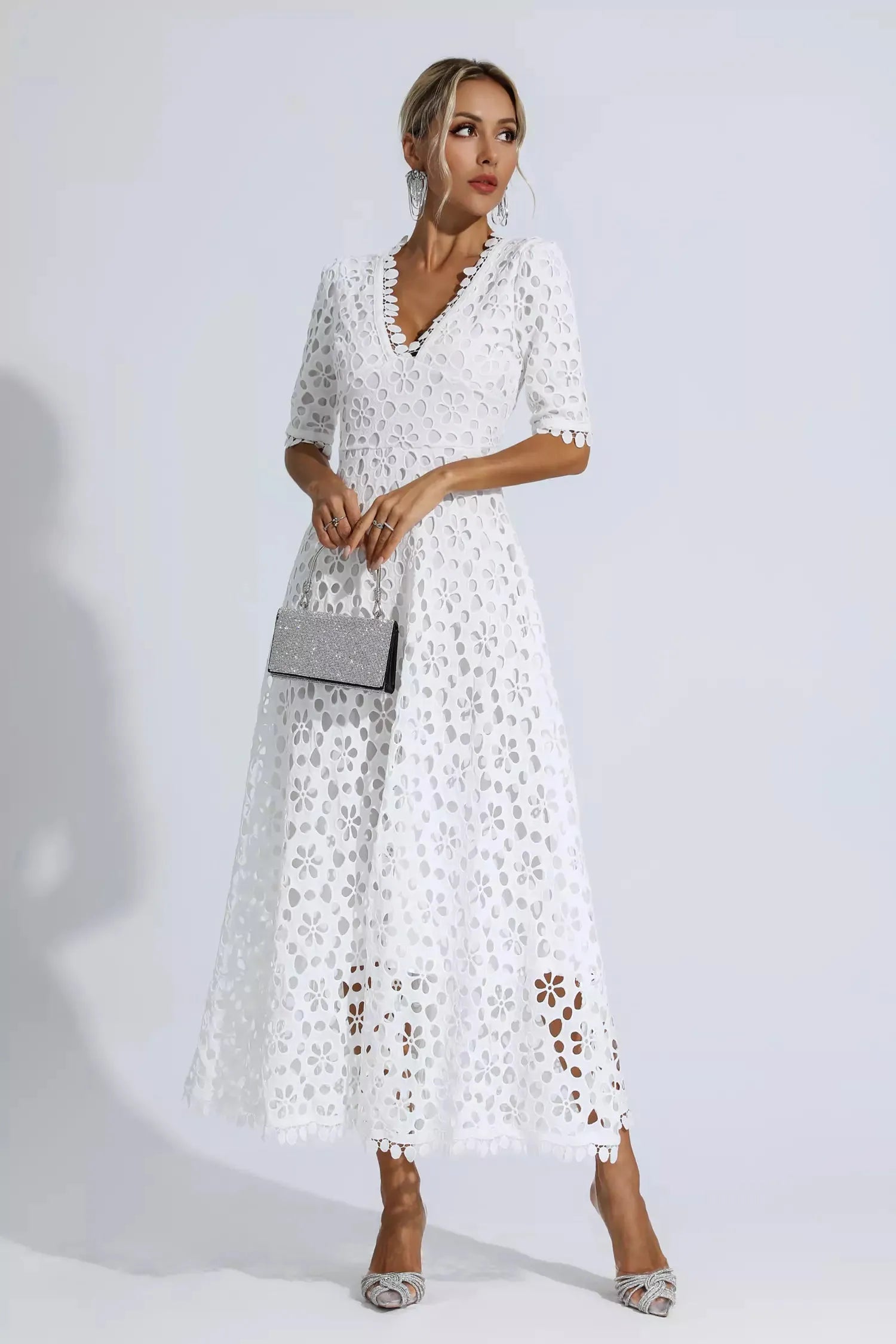 Savannah™ | White Cutout Maxi Dress Dresses
