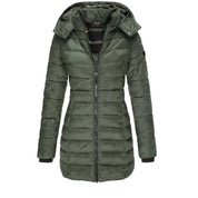 Arella™ | Long Padded Puff Jacket Army green Jackets