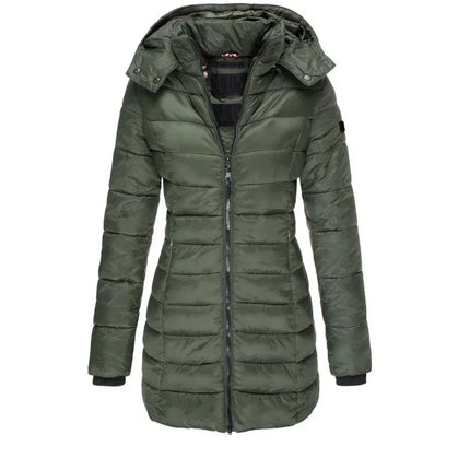 Arella™ | Long Padded Puff Jacket Army green Jackets