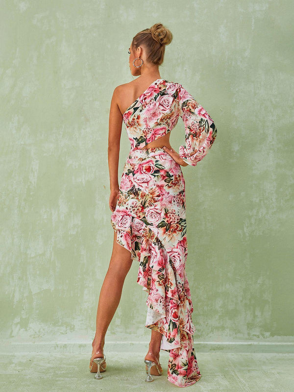 One‑Shoulder Floral Maxi Dress – Romantic Summer Dress