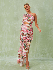 One‑Shoulder Floral Maxi Dress – Romantic Summer S Dress