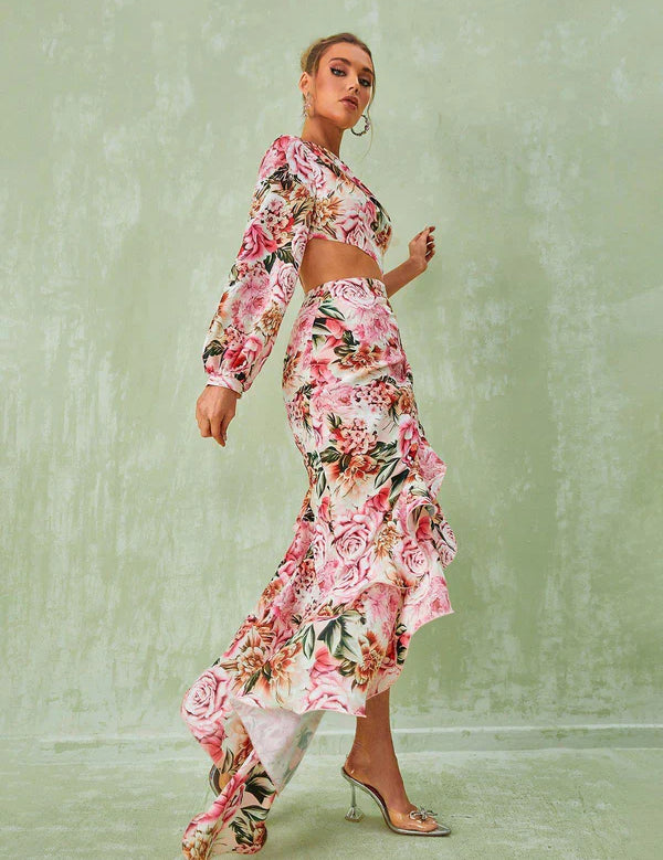 One‑Shoulder Floral Maxi Dress – Romantic Summer M Dress