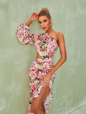 One‑Shoulder Floral Maxi Dress – Romantic Summer Dress