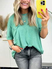 Janessa Boxy Raw Edge Tee – Oversized Top Top