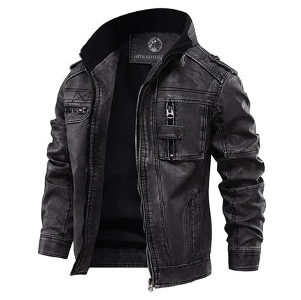 Allan | Classic Black Leather Jacket for Men