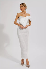 Teagan™ | White Pearl Embellishment Dress XS Dresses