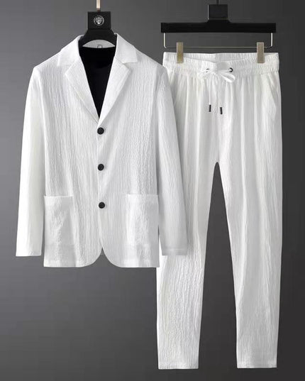 Alvari Linen Blazer Set White Men Set