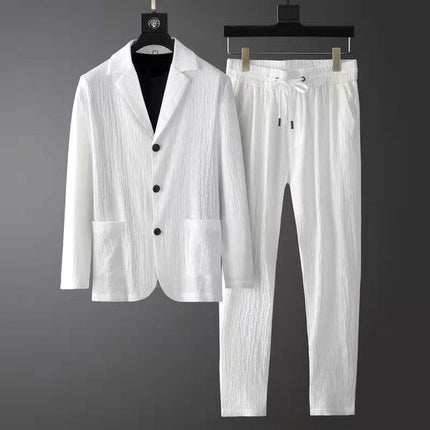 Alvari Linen Blazer Set White Men Set
