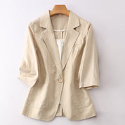 Valentina Linen Blazer Beige Women's Coats & Jackets